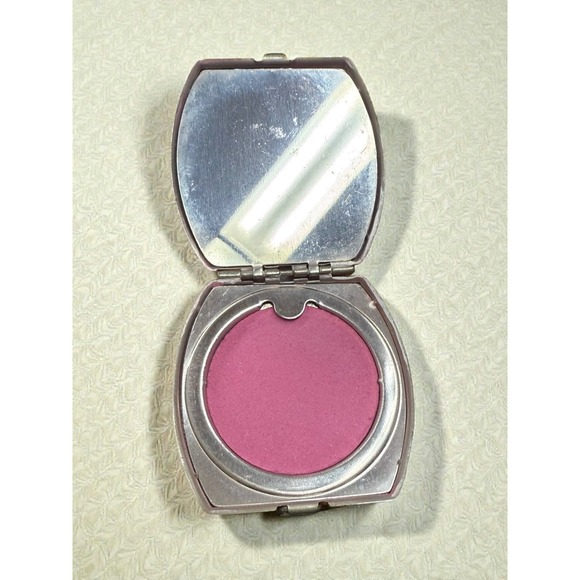 Antique Art Deco Compact Powder Rouge Green Teal Case Mirror Rhinestone Accent - Picture 3 of 8